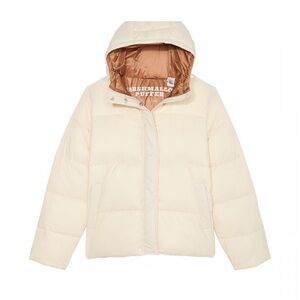 NWT Victoria Secret Pink Women’s Marshmallow Puffer Coat Size Large, White Shell